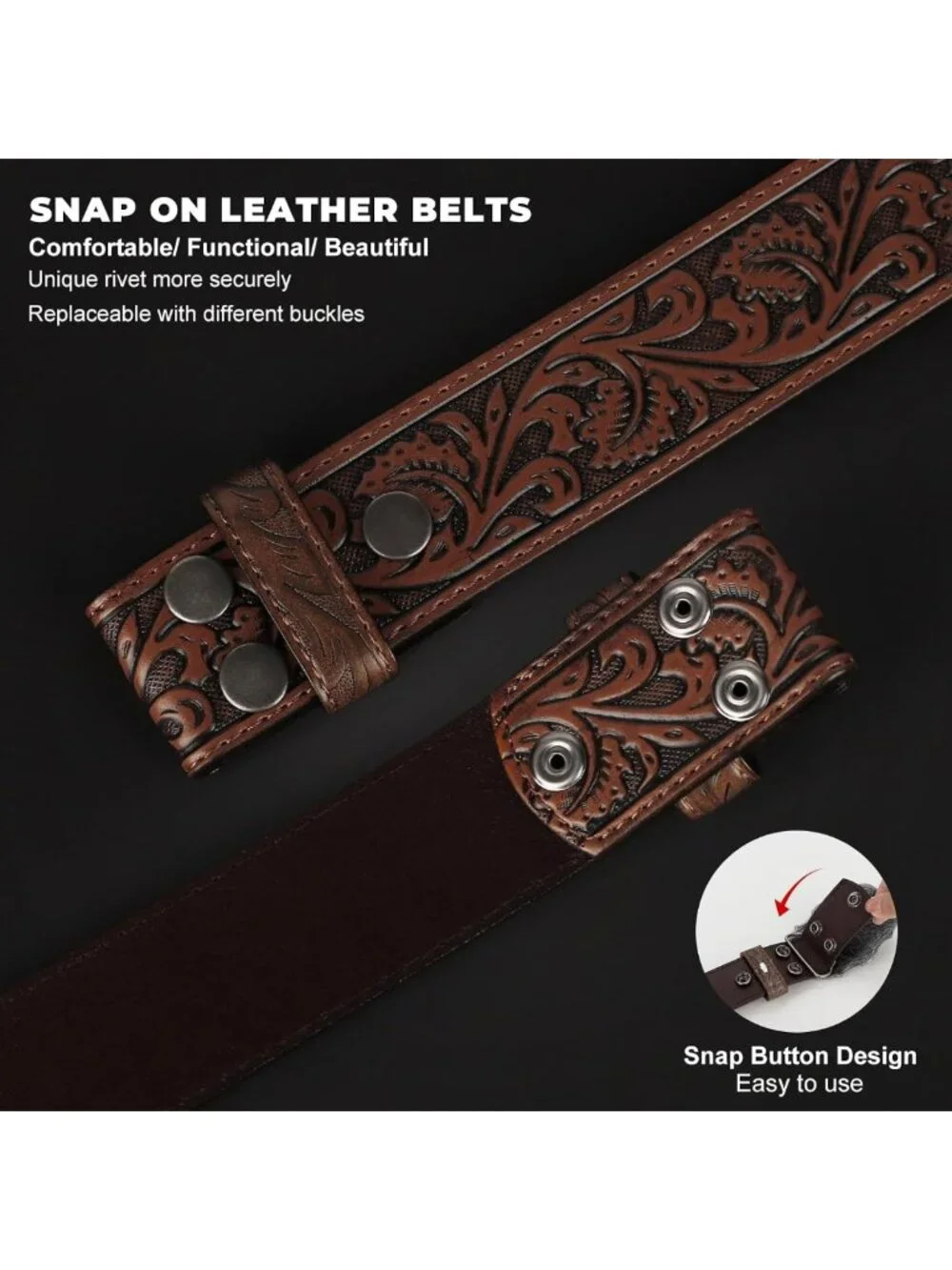 Stylish Western Leather Belt for Men & Women - Perfect Cowgirl Cowboy Gift